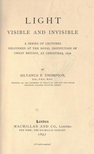 Cover for Light visible and invisible