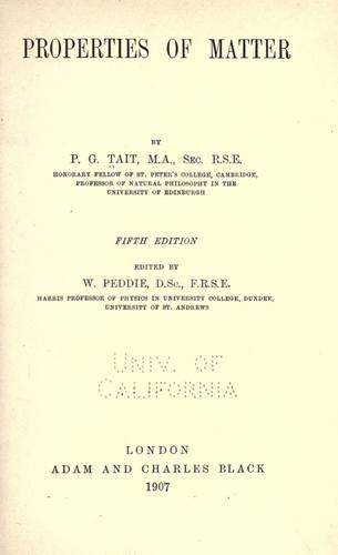 Cover for Properties of matter