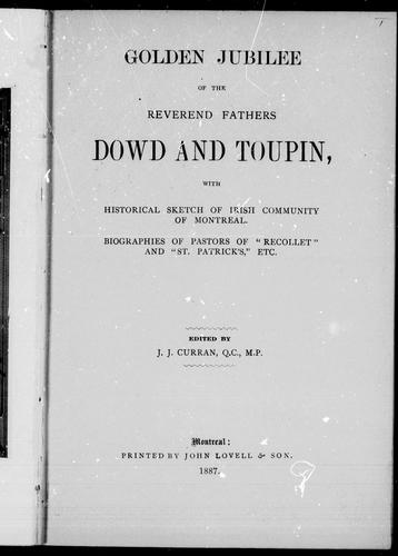 Cover for Golden jubilee of the Reverend Fathers Dowd and Toupin