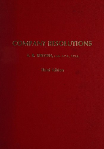 Cover for Company resolutions
