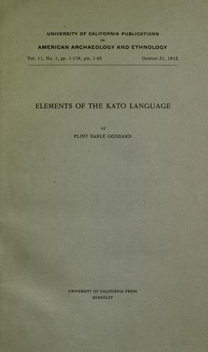 Cover for Elements of the Kato language