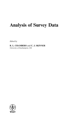 Cover for Analysis of survey data