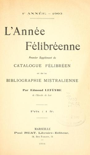 Cover for année félibréenne.