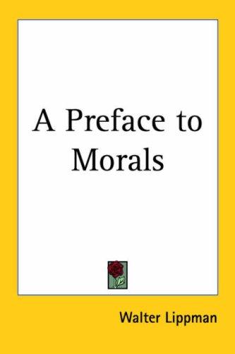 Cover for A Preface to Morals