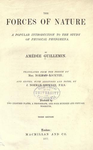 Cover for The forces of nature