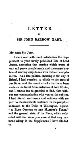 Cover for A letter ... on the system of war and peace complements in her majesty's ships