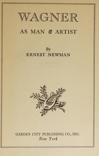 Cover for Wagner as Man and Artist