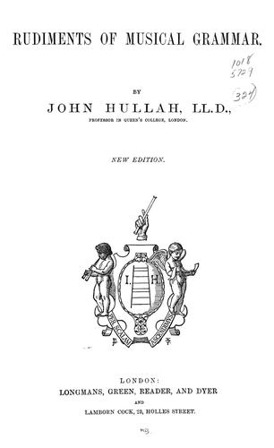 Cover for Rudiments of musical grammar