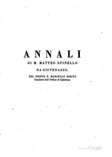 Cover for Annali