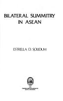 Cover for Bilateral summitry in ASEAN