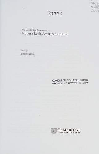 Cover for The Cambridge companion to modern Latin American culture