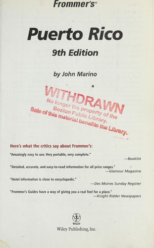 Cover for Frommer's Puerto Rico