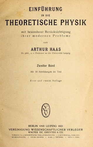 Cover for Einführung in die theoretische physik