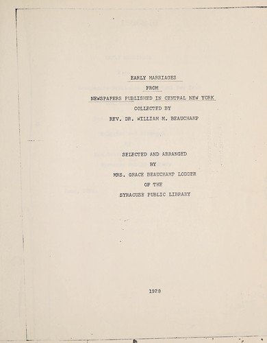Cover for Early marriages from newspapers published in central New York