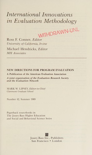 Cover for International innovations in evaluation methodology