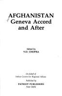 Cover for Afghanistan, Geneva accord and after