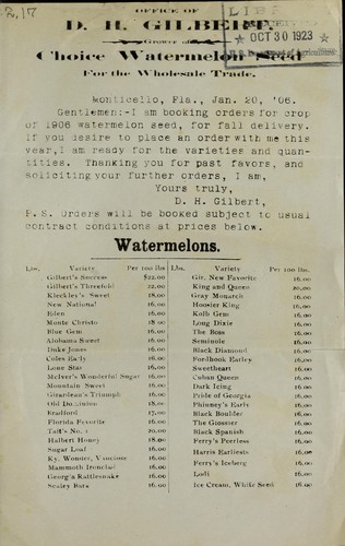 Cover for Office of D.H. Gilbert