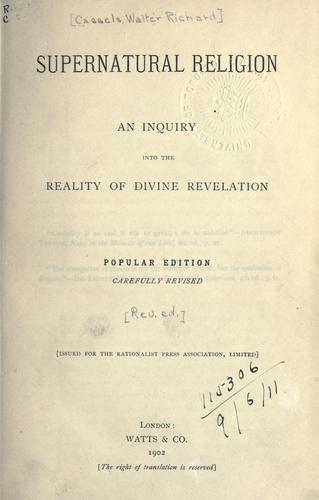 Cover for Supernatural religion