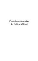 Cover for L' insertion socio-spatiale des Haïtiens à Miami