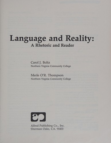 Cover for Language and reality