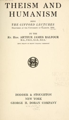 Cover for Theism and humanism