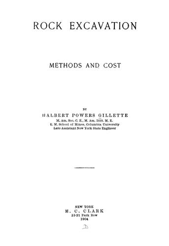 Cover for Rock excavation, methods and cost