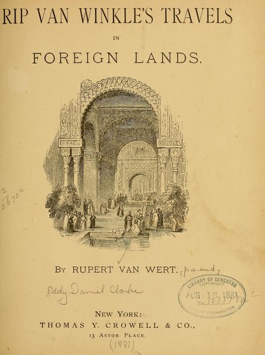 Cover for Rip Van Winkle's travels in foreign lands.