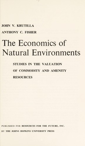 Cover for The economics of natural environments
