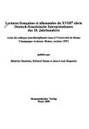 Cover for Lectures françaises et allemandes du XVIIIe siècle =