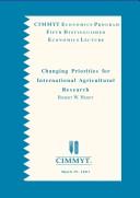 Cover for Changing priorities for international agricultural research
