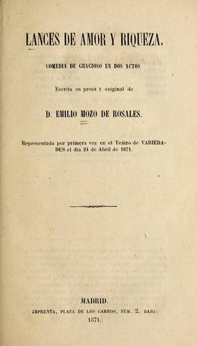 Cover for Lances de amor y riqueza