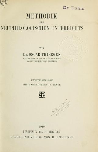 Cover for Methodik des neuphilologischen Unterrichts.