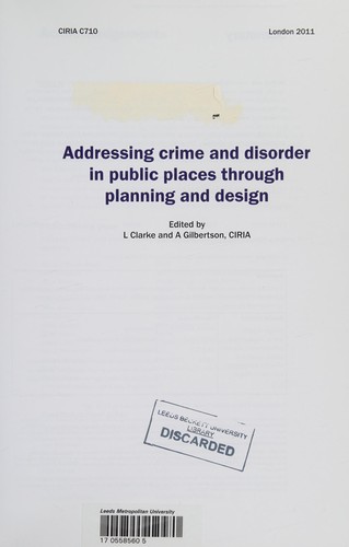 Cover for Addressing crime and disorder in public places through planning and design