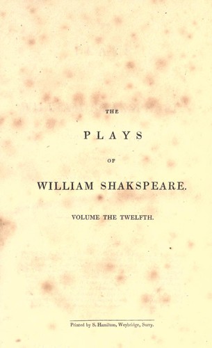 Cover for The Plays of William Shakspeare