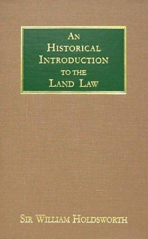 Cover for An historical introduction to the land law