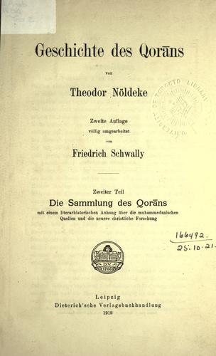 Cover for Geschichte des Qorans