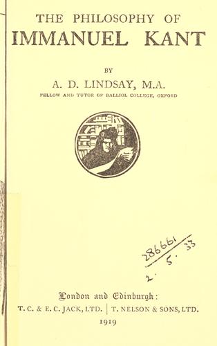 Cover for The philosophy of Immanuel Kant.
