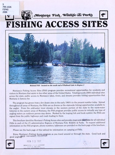 Cover for Fishing access sites