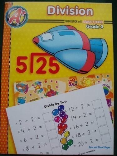 Cover for Division Workbook with Reward Stickers Grade 3