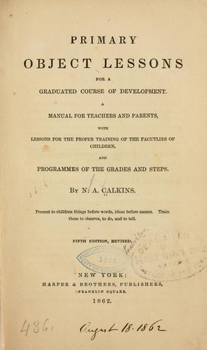 Cover for Primary object lessons, for a graduated course of development.