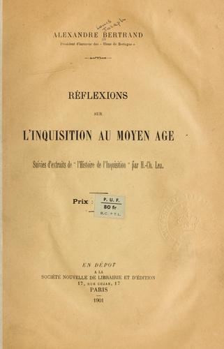 Cover for Réflexions sur lInquisition au moyen âge.