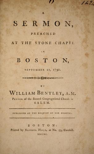 Cover for A sermon, preached at the Stone Chapel in Boston, September 12, 1790