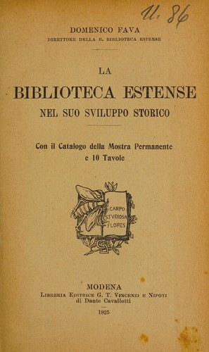 Cover for La Biblioteca Estense nel suo sviluppo storico