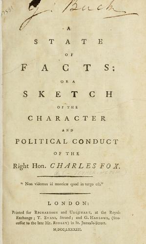 Cover for state of facts