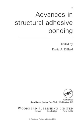 Cover for Advances in structural adhesive bonding