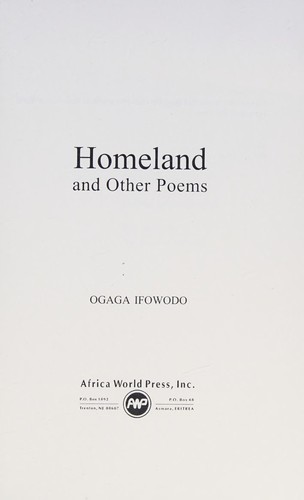 Cover for Homeland and Other Poems