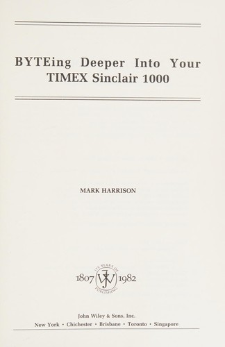 Cover for Byteing deeper into your Timex Sinclair 1000