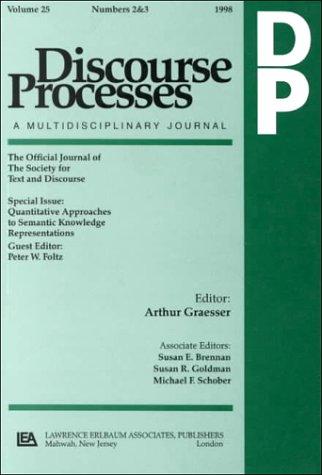 Cover for Quantitative Approaches to Semantic Knowledge Representations