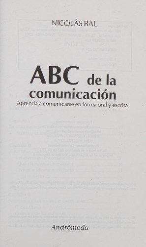 Cover for ABC de la comunicacion/ Communication ABC