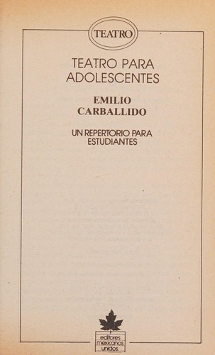 Cover for Teatro para adolescentes